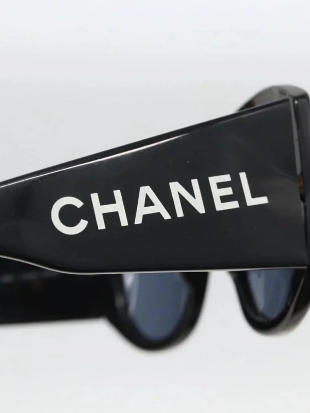 CHANEL Sunglasses plastic Black CC Auth ka3619